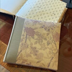 Elegant Floral Photo Album with Gold and Brown Accents